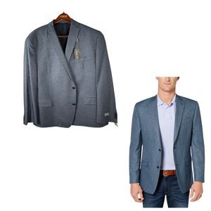 Michael Kors Kelson Blue Classic Fit Sport Coat Size 56 Reg 56R - New with Tags